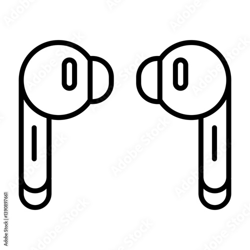 Ear Buds Vector Line Icon Design