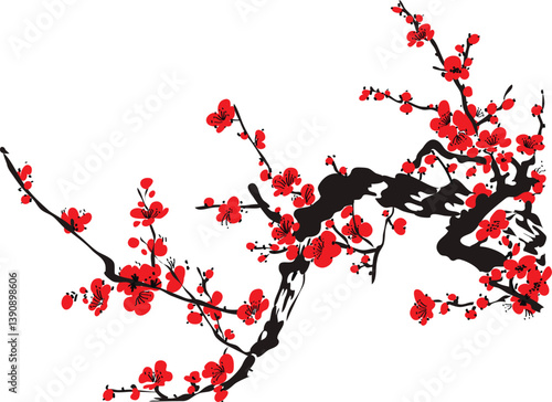 Realistic sakura blossom - Japanese cherry tree