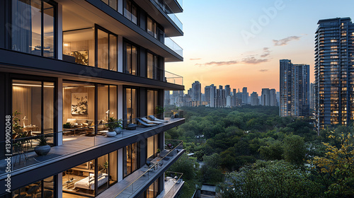 City Condo Balcony Sunset View