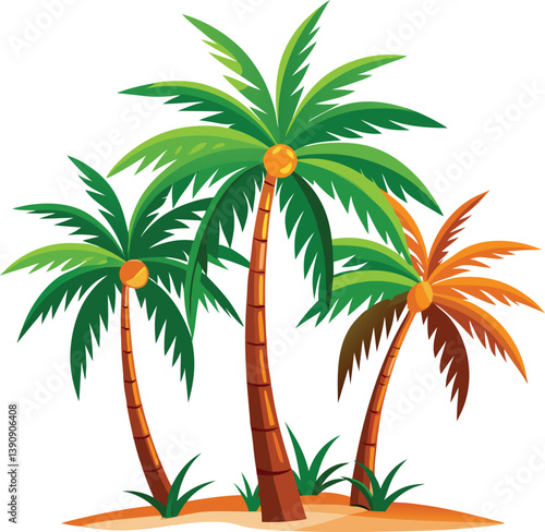 Palm trees white background