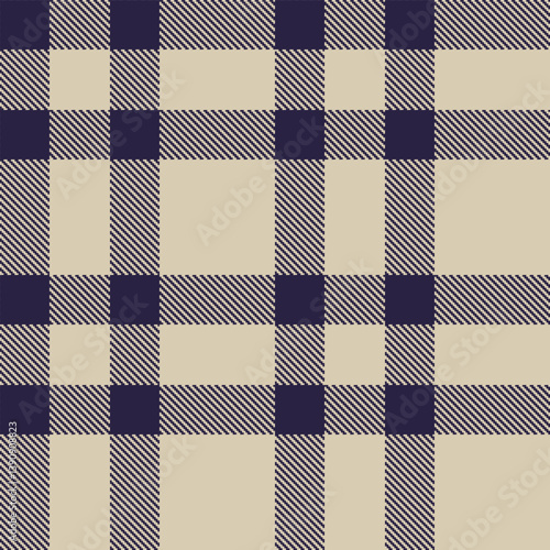Timeless Seamless Tartan featuring Cool navy and Fire putty Fabric Design