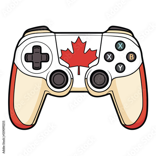 Canada Gaming Controller – Cartoon Vector Illustration