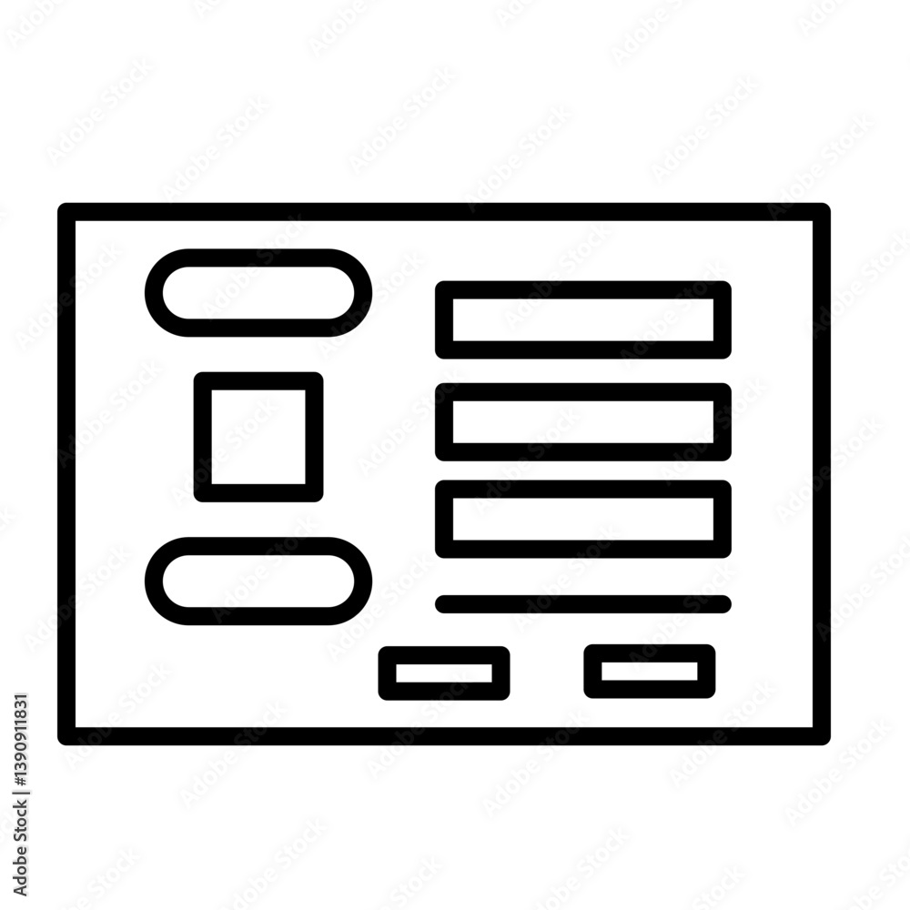 Motherboard Vector Line Icon Design Motherboard Vector Line Icon Design