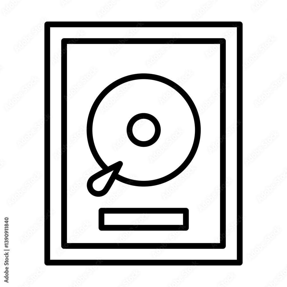 Hard Drive Vector Line Icon Design Hard Drive Vector Line Icon Design