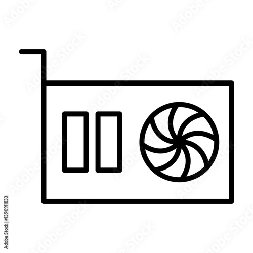 Graphics Card Vector Line Icon Design