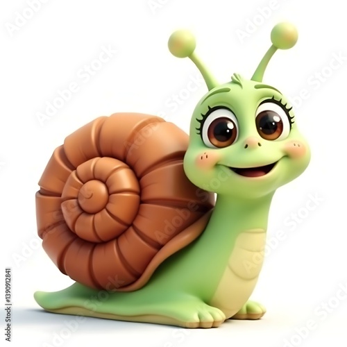 Adorable Cartoon Snail with a Big Smile – Cute, Colorful, and High-Quality Digital Illustration