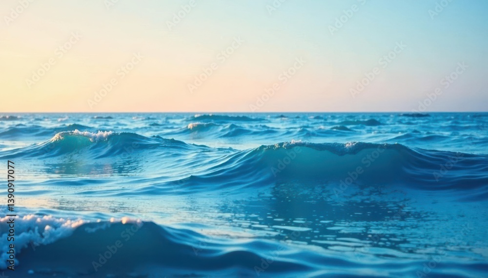 Obraz premium Subtle undulating crests, calming sea-inspired design, calm, home