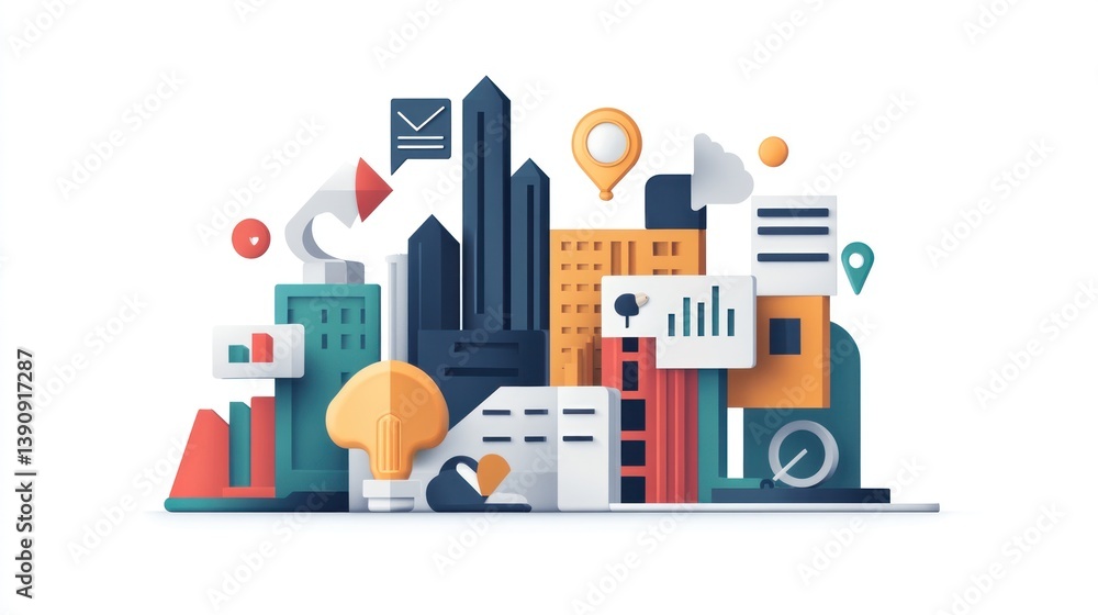Abstract Cityscape, Business, Growth, Data, Innovation Abstract Cityscape, Business, Growth, Data, Innovation