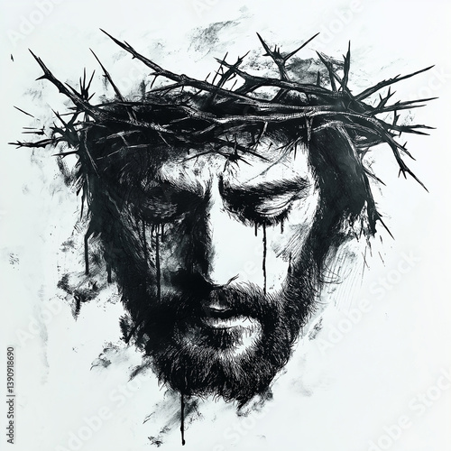 the portrait of jesus christ on the cross of a tomb.