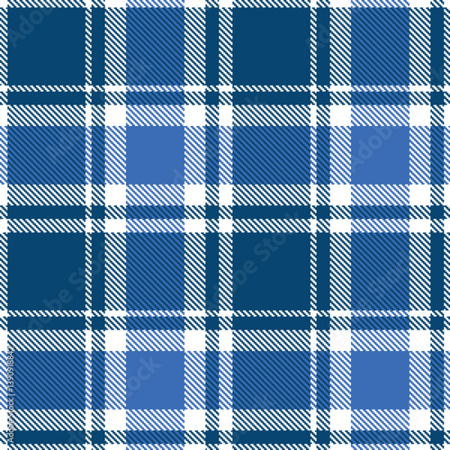 Plaid pattern seamless. Pale white & Muted prussian blue Tartan Fabric Design. 
