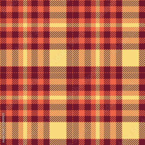 Wallpaper Mural Plaid pattern seamless. Highland orange pink & Dusky maroon Tartan Fabric Design.  Torontodigital.ca
