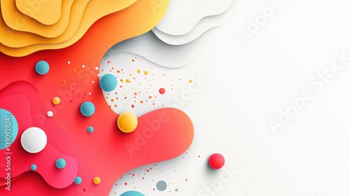Abstract colorful paper cut layers background