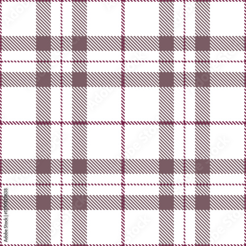 Plaid pattern seamless. Fire white & Bright merlot Tartan Fabric Design. 