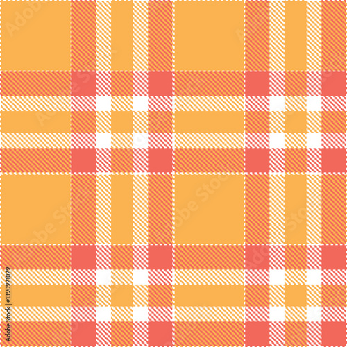 Timeless Seamless Tartan featuring Pale white and Pastel butterscotch Fabric Design