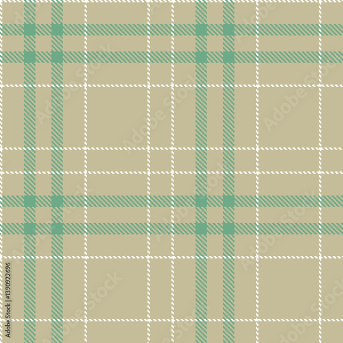 Plaid pattern seamless. Muted putty & Vintage white Tartan Fabric Design. 