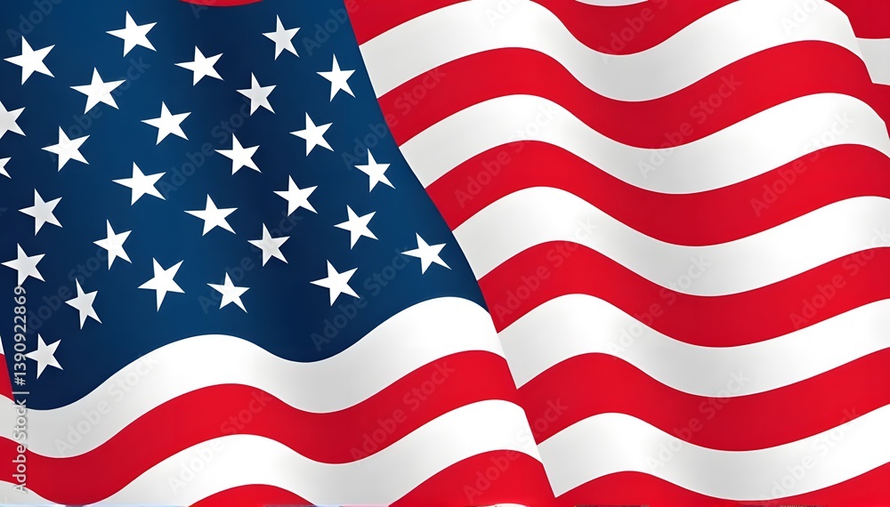 Fototapeta premium Close up of a stars and stripes USA flag