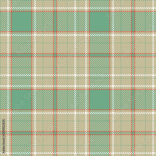 Plaid pattern seamless. Autumn putty & Vintage tea Tartan Fabric Design. 