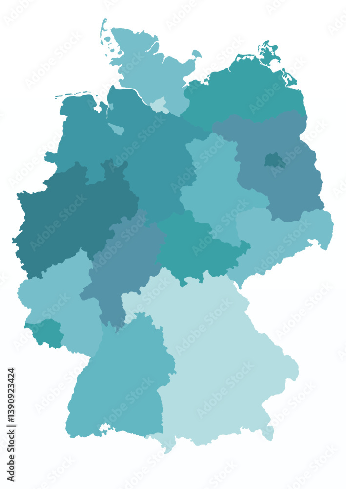 Fototapeta premium Map of Germany with provinces