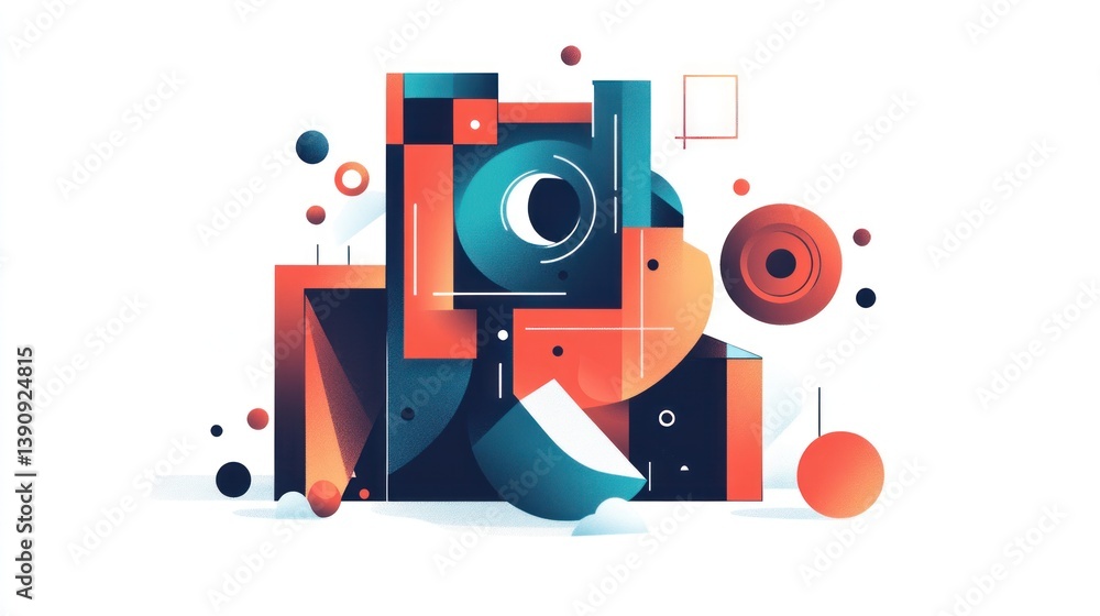 Obraz premium Abstract Geometric Shapes Composition (1)