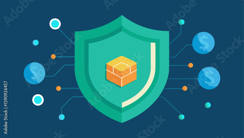 Blockchain Shield A conceptual illustration of blockchain technology as a shield protecting financial transactions demonstrating efforts to enhance transparency and combat money