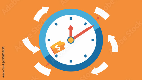 Clock of Repayment A clock with hands moving frantically where each hour is represented by a loan payment due date signifying the urgency and pressure of repayment.