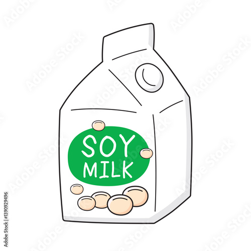 Soy milk carton isolated vector illustration