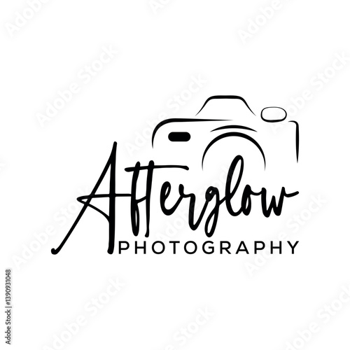 Photography signature logo with Font Calligraphy Logotype Script Font Type Font lettering handwritten with camera icon design