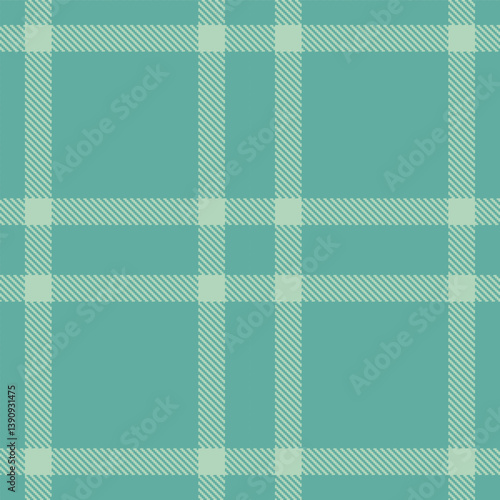 Vivid dull teal and Cool pale teal Seamless Tartan Fabric Design