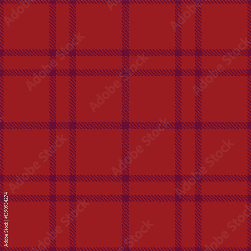 Pale merlot Seamless Tartan with Warm carmine accents Fabric Design