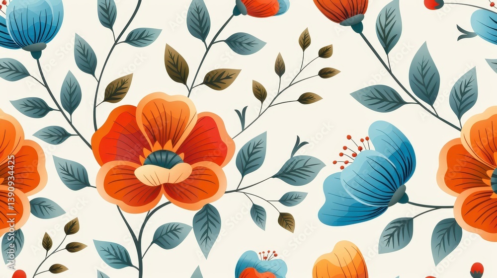 Obraz premium Timeless vintage floral patterns create a seamless tapestry, perfect for adding a touch of elegance to any design project.