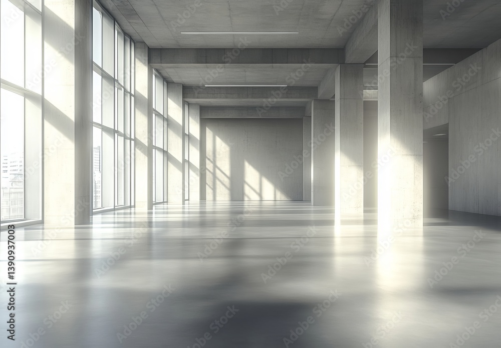 Abstract concrete interior with windows and sunlight. Abstract concrete interior with windows and sunlight.