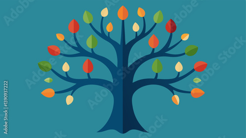 Generational Echo Create an image of a tree with branches representing different generations each branch having leaves that are wilting. This showcases how collective trauma can