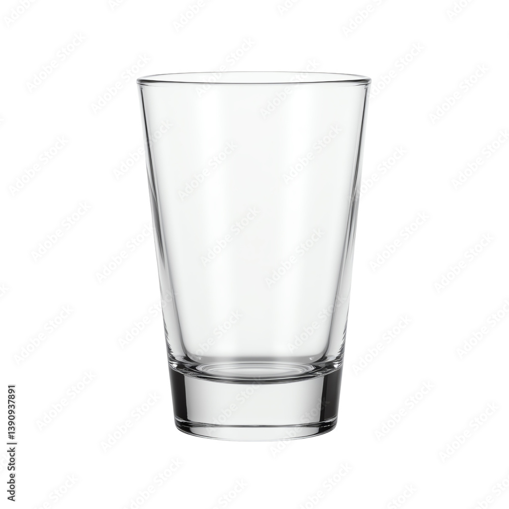 Clear glass tumbler, white isolate background Clear glass tumbler, white isolate background