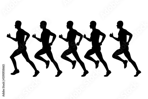 Silhouette Runners: A dynamic display of synchronized silhouettes, capturing the essence of speed and athletic prowess in a visually striking composition.