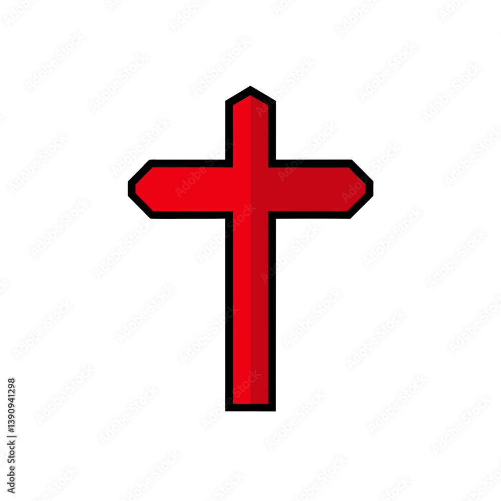 cross with red ribbon cross with red ribbon
