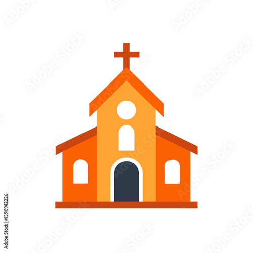 church icon isolated on white