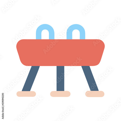 Vaulting Horse Icon Line Art Vector for Gymnastics and Sports Design