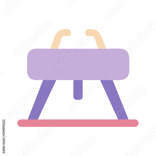 Vaulting Horse Icon Line Art Vector for Gymnastics and Sports Design