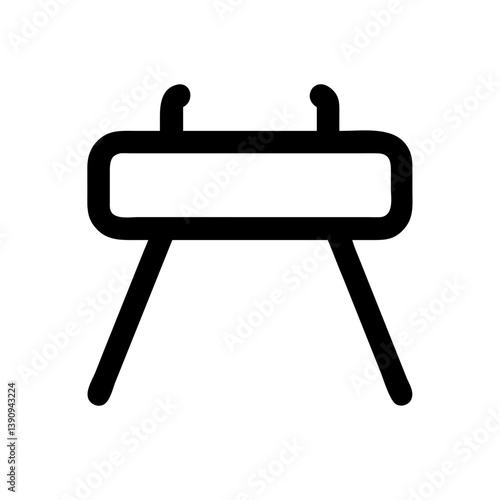 Vaulting Horse Icon Line Art Vector for Gymnastics and Sports Design