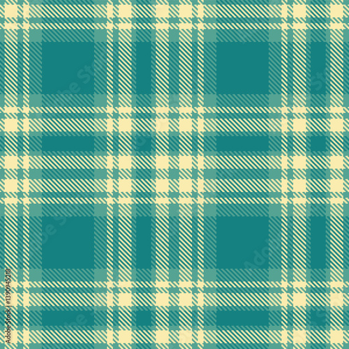 Timeless Light dull teal & Dark light tan Seamless Tartan Fabric Design