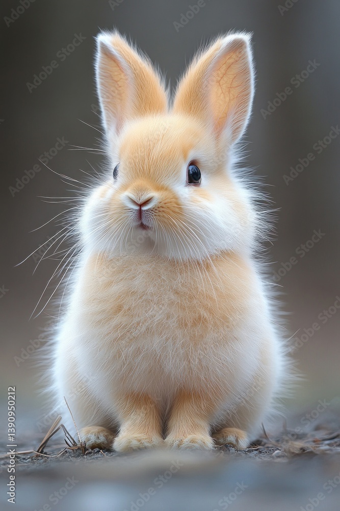 Realistic Fluffy Rabbit Portrait for Easter Celebration Realistic Fluffy Rabbit Portrait for Easter Celebration