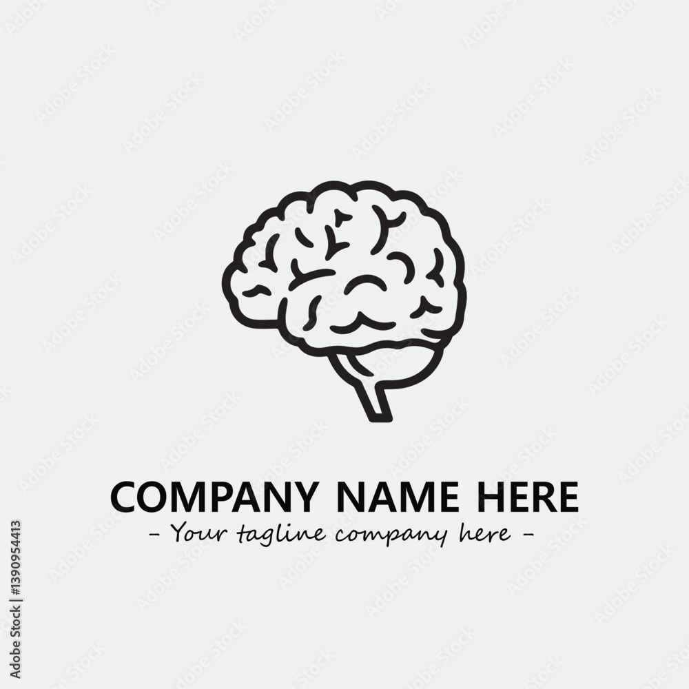 Brain illustration black and white for logo company vector image
Brain illustration black and white for logo company vector image