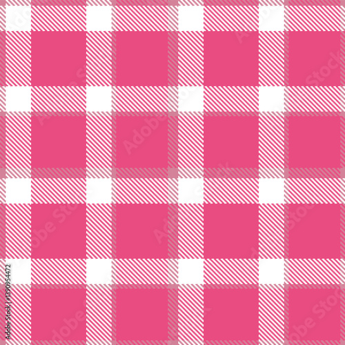 Vintage dull pink Seamless Tartan with Fire white accents Fabric Design