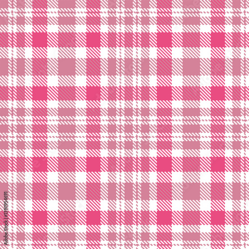 Timeless Seamless Tartan featuring Dusty white and Classic dull pink Fabric Design