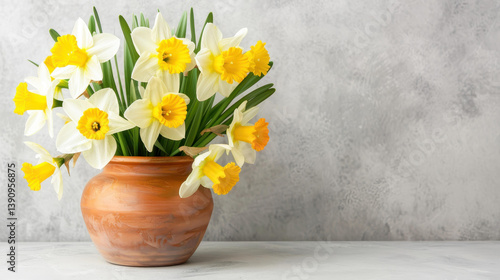 Wallpaper Mural Brighten your space with a lovely bouquet of white and yellow daffodils in a chic vase, perfect for any hotel room. Torontodigital.ca