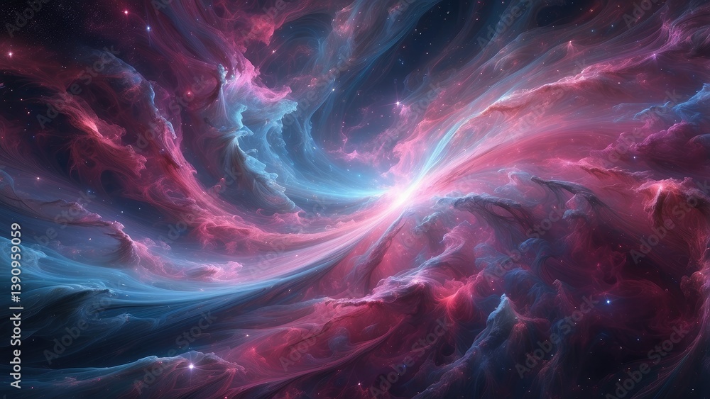 A vibrant and colorful depiction of a celestial nebula A vibrant and colorful depiction of a celestial nebula