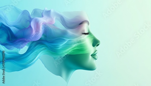 a human silhouette merging with a forest landscape, where trees and flowers flourish inside, symbolizing the essential connection between oxygen, nature, and overall well-being