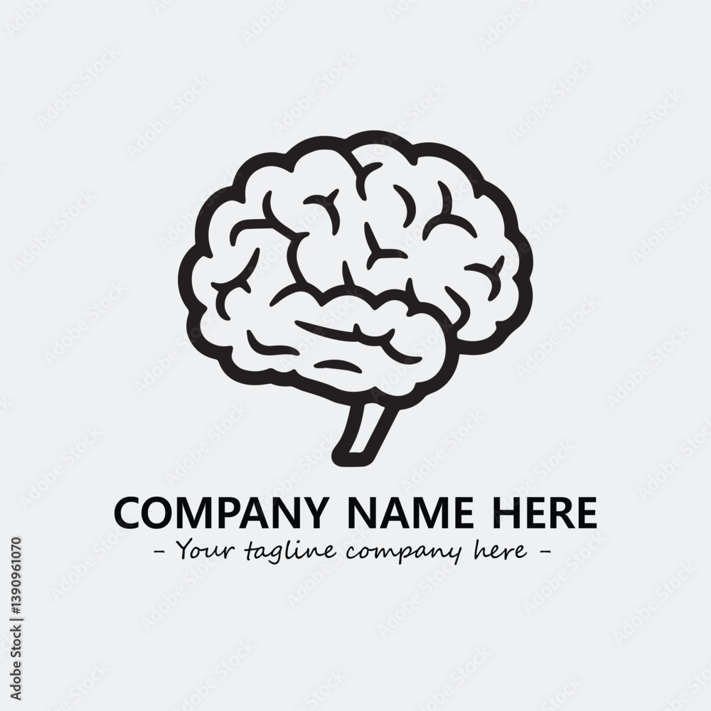 Brain illustration black and white for logo company vector image
Brain illustration black and white for logo company vector image