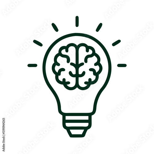 Brainwave: A light bulb, with a brain inside, signifies the creative process and the spark of a great idea.