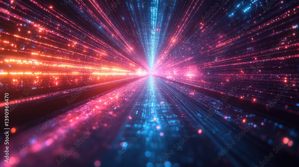 Neon Light Explosion in Futuristic Galaxy Motion Neon Light Explosion in Futuristic Galaxy Motion